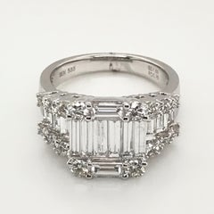 2.54 Carat Baguette and Round Diamond Ring