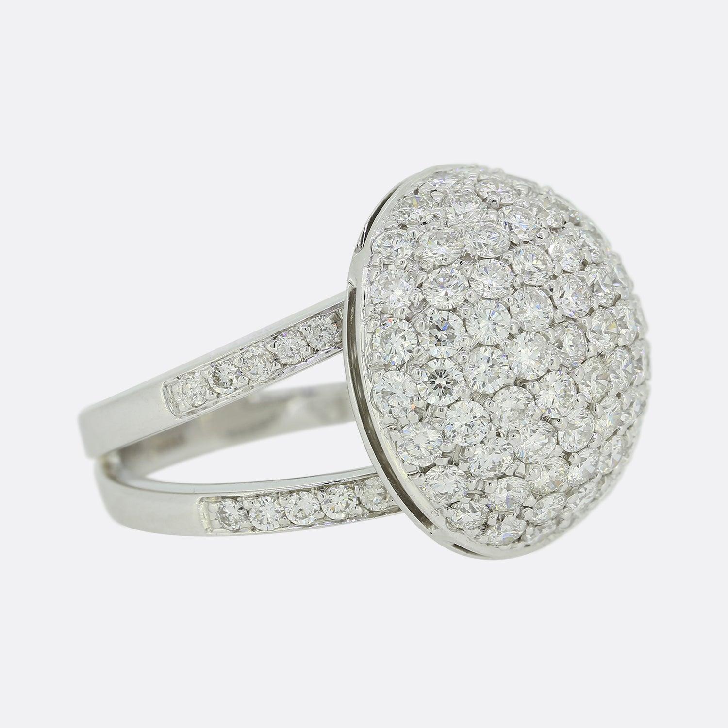2.54 Karat Diamant-Bomber-Ring (Brillantschliff) im Angebot
