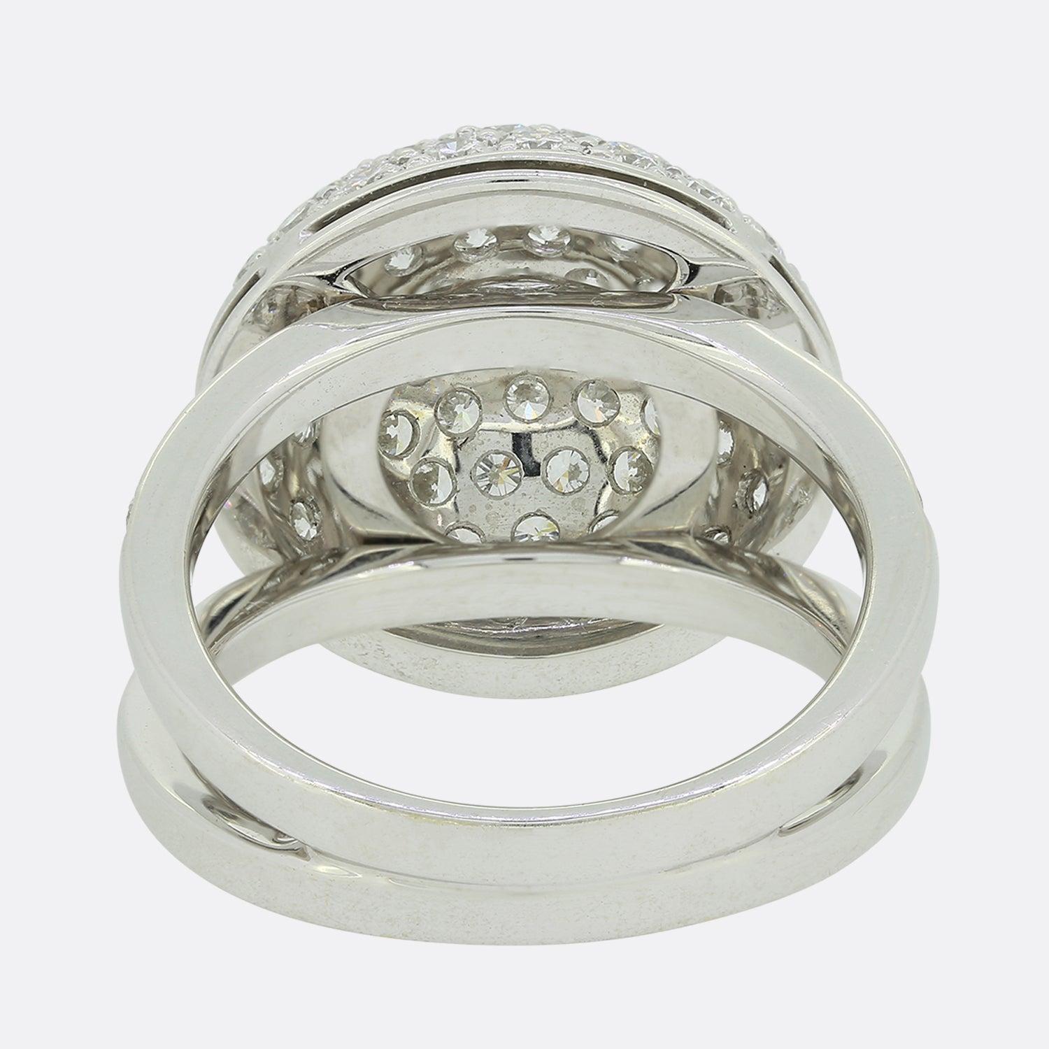 2.54 Karat Diamant-Bomber-Ring im Zustand „Gut“ im Angebot in London, GB