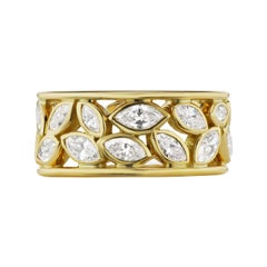 2.54 Carat Conflict Free Diamond Marquise Foliage Inspired Wedding Band in 18kt