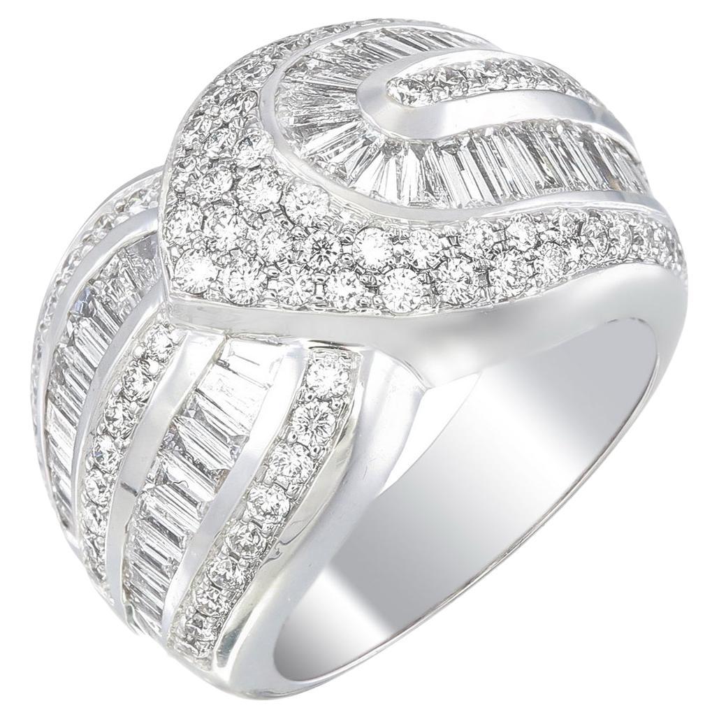 2.54 Carat Diamond Wedding Ring in 18 Karat Gold For Sale