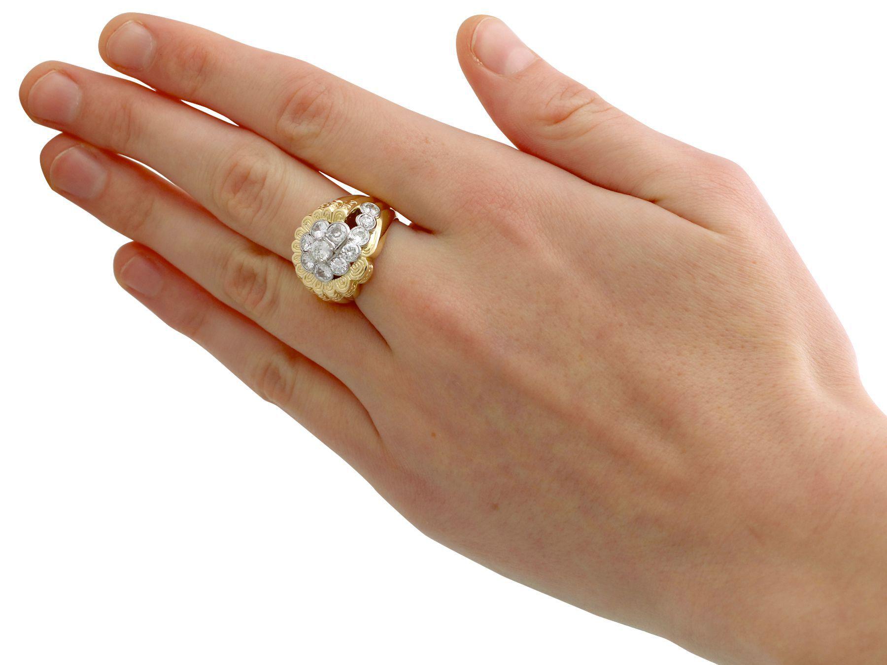 Round Cut 2.54 Carat Diamond Yellow Gold Cocktail Ring For Sale