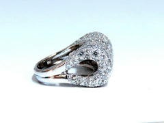 2.54 Carat Natural Diamonds Fold Over Ring 18 Karat Fine Deco Bead Set Pave*