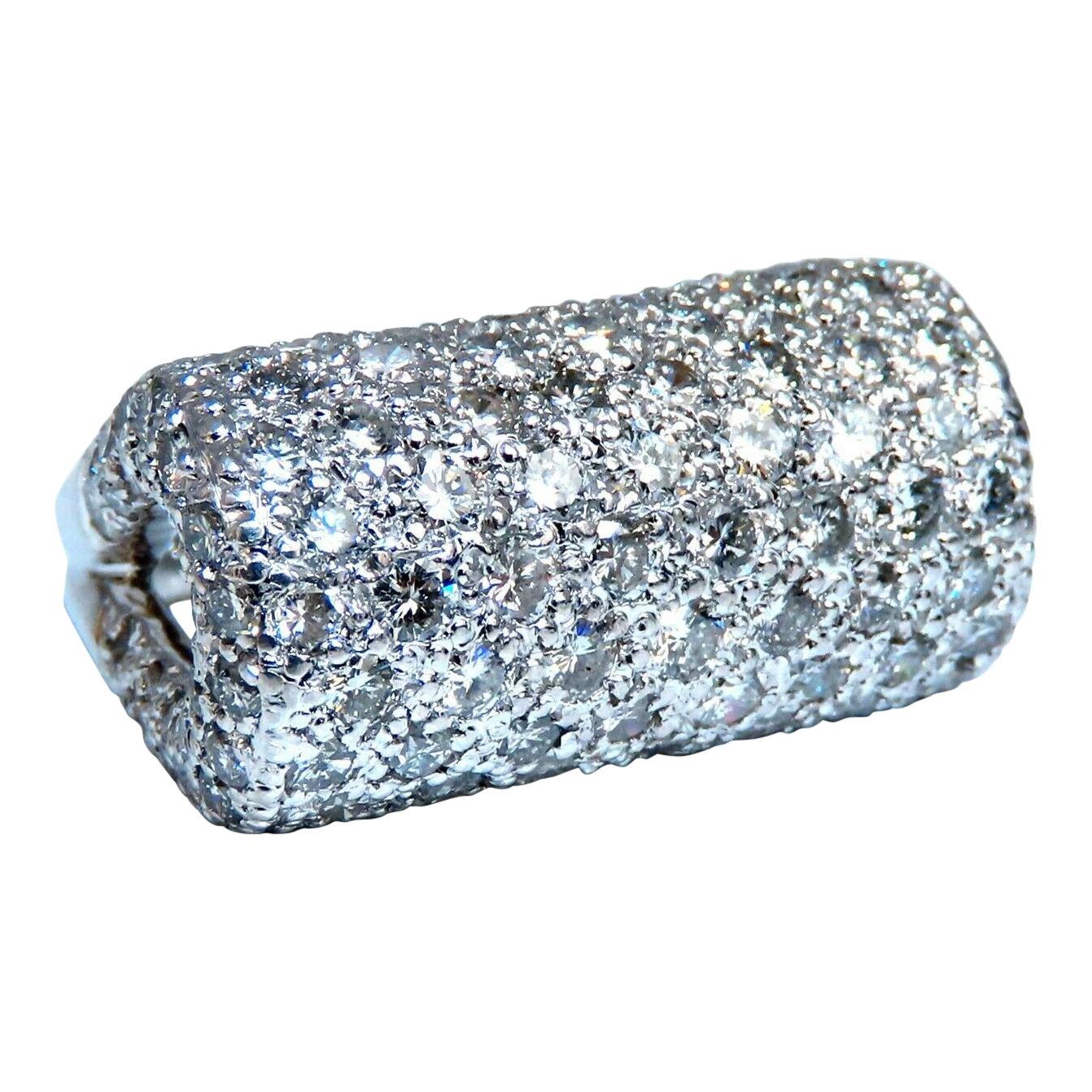2.54 Carat Natural Diamonds Fold Over Ring 18 Karat Fine Deco Bead Set Pave* For Sale