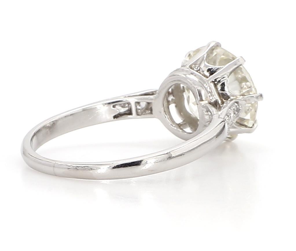 Bague en platine avec diamant solitaire de 2,54 carats en vente 1