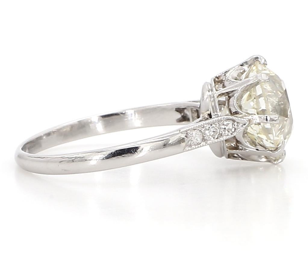 Bague en platine avec diamant solitaire de 2,54 carats en vente 2