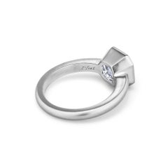2.54 Carat Square Asscher Cut Diamond Platinum Modern Bezel Set Ring