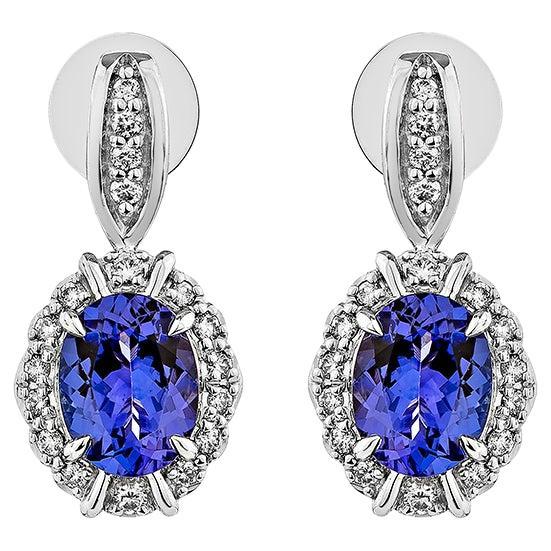 Sunita Nahata Tansanit 2.54ct. Tropfenohrringe aus 18KWG mit Diamanten.