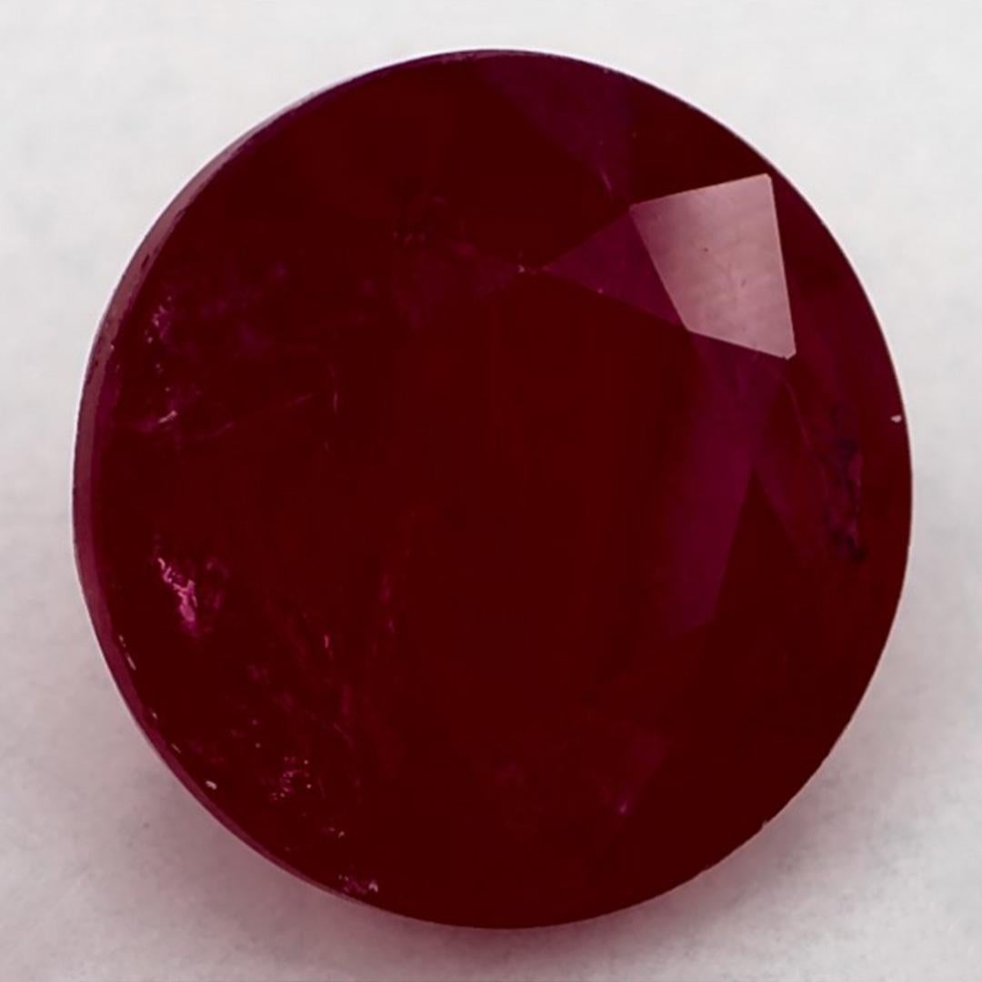 Taille ronde 2.54 Ct Ruby Round Loose Gemstone (pierre précieuse en vrac)