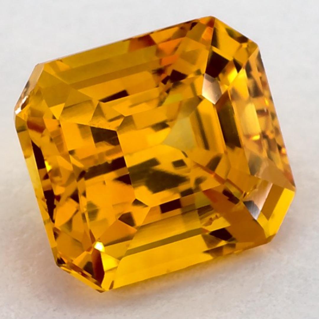 Taglio smeraldo 2.54 carati di zaffiro giallo ottagonale sciolto in vendita