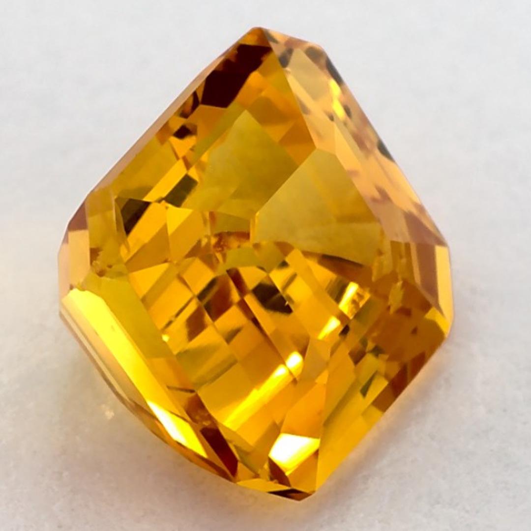 2.54 carati di zaffiro giallo ottagonale sciolto in vendita 2