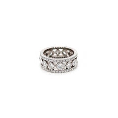2.54 Total Carat Ladies Pave and Bezel Set Diamond Eternity Band