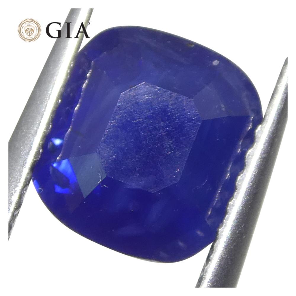 Cushion Cut 2.54ct Cushion Blue Sapphire GIA Certified Madagascar For Sale