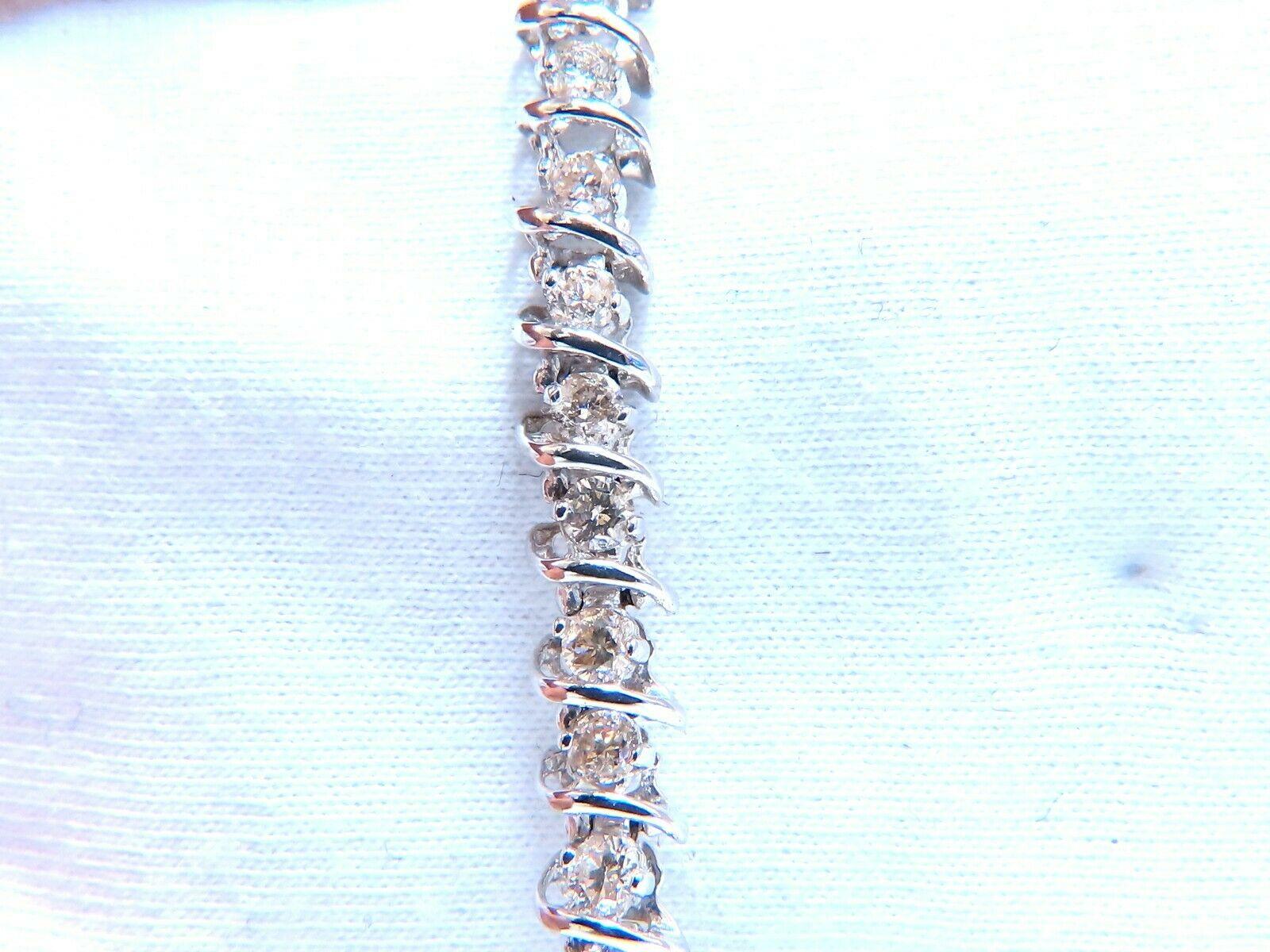 2.54ct Natural Round Diamonds Tennis Bracelet 14kt In New Condition In New York, NY