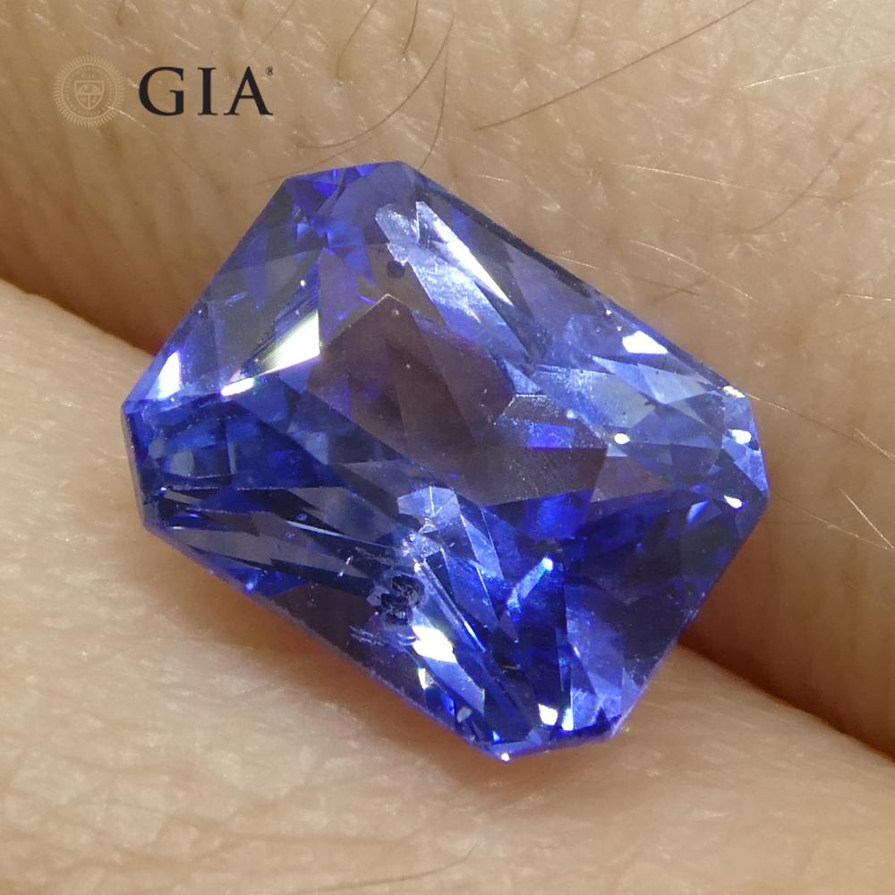 2.54ct Octagonal/Emerald Cut Blue Sapphire GIA Certified Sri Lanka   For Sale 8
