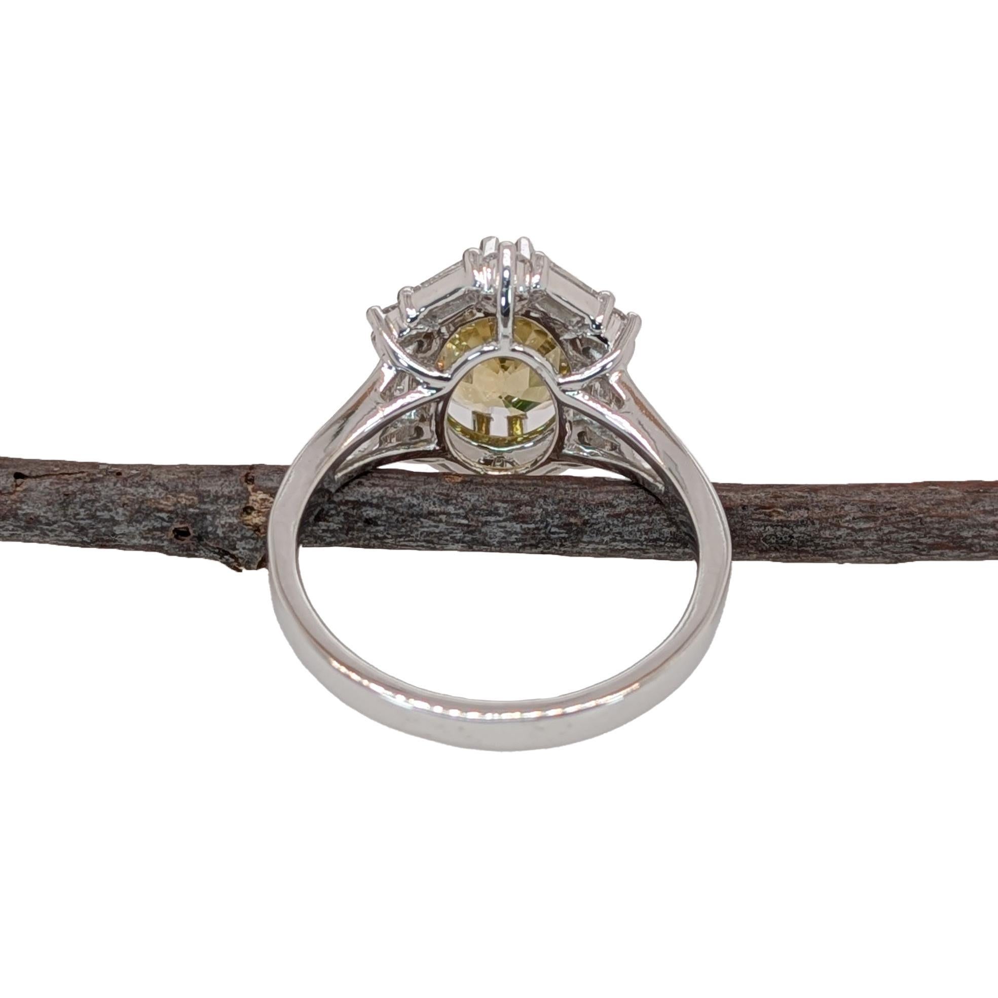 2.54ct Statement Sphene Ring w Natural Diamond Accents in 14K Gold  OV 10x8mm In New Condition For Sale In Columbus, OH