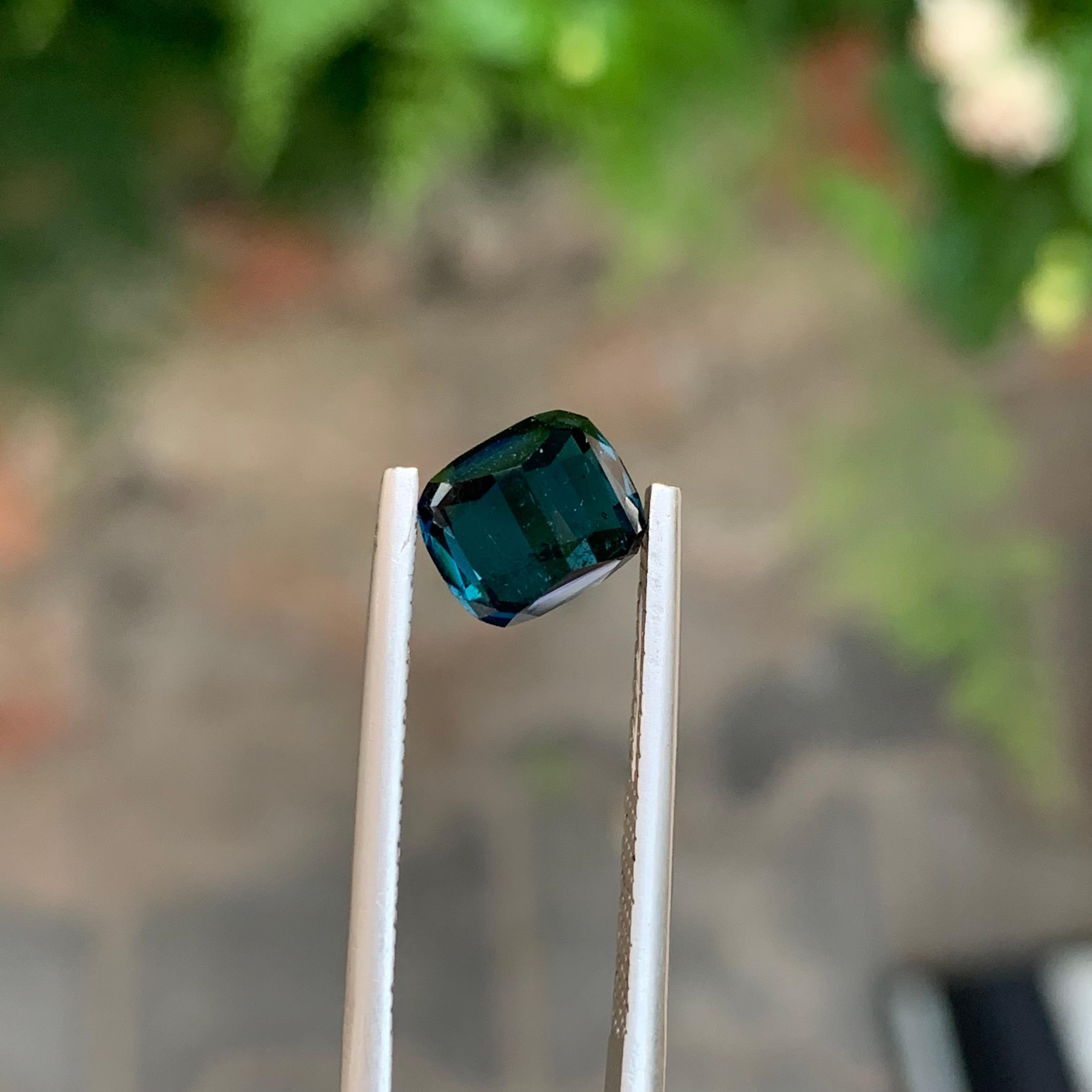2,55 Carati Adorabile gemma naturale sciolta a forma di cuscino di tormalina blu inchiostro per anello in vendita 5