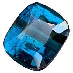 2,55 Quilates Adorable Turmalina Azul Tinta Natural Suelta Gema En Forma De Cojín Para Anillo