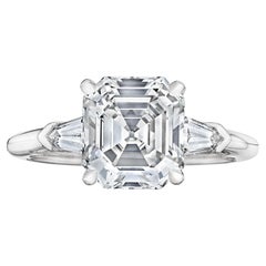 2,55 Karat Asscher-Schliff Diamant Platin Verlobungsring
