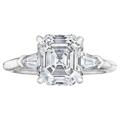 2,55 Karat Asscher-Schliff Diamant Platin Verlobungsring