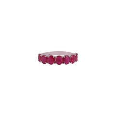 2.55 Carat Clear Ruby Half Band in 18k Gold