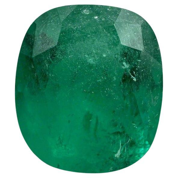 Esmeralda colombiana verde intenso de 2,55 quilates - 9x8 Gema auténtica talla cojín Mayo