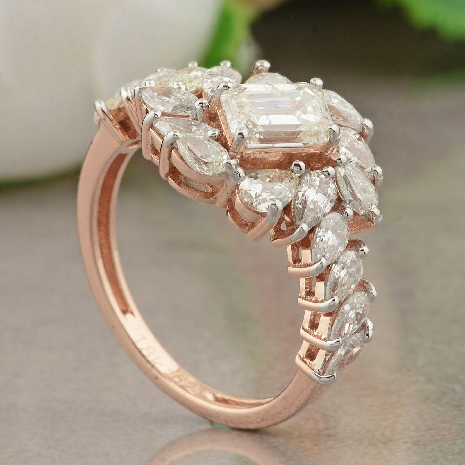 Artisan 2.55 Carat Diamond 14 Karat Gold Ring For Sale