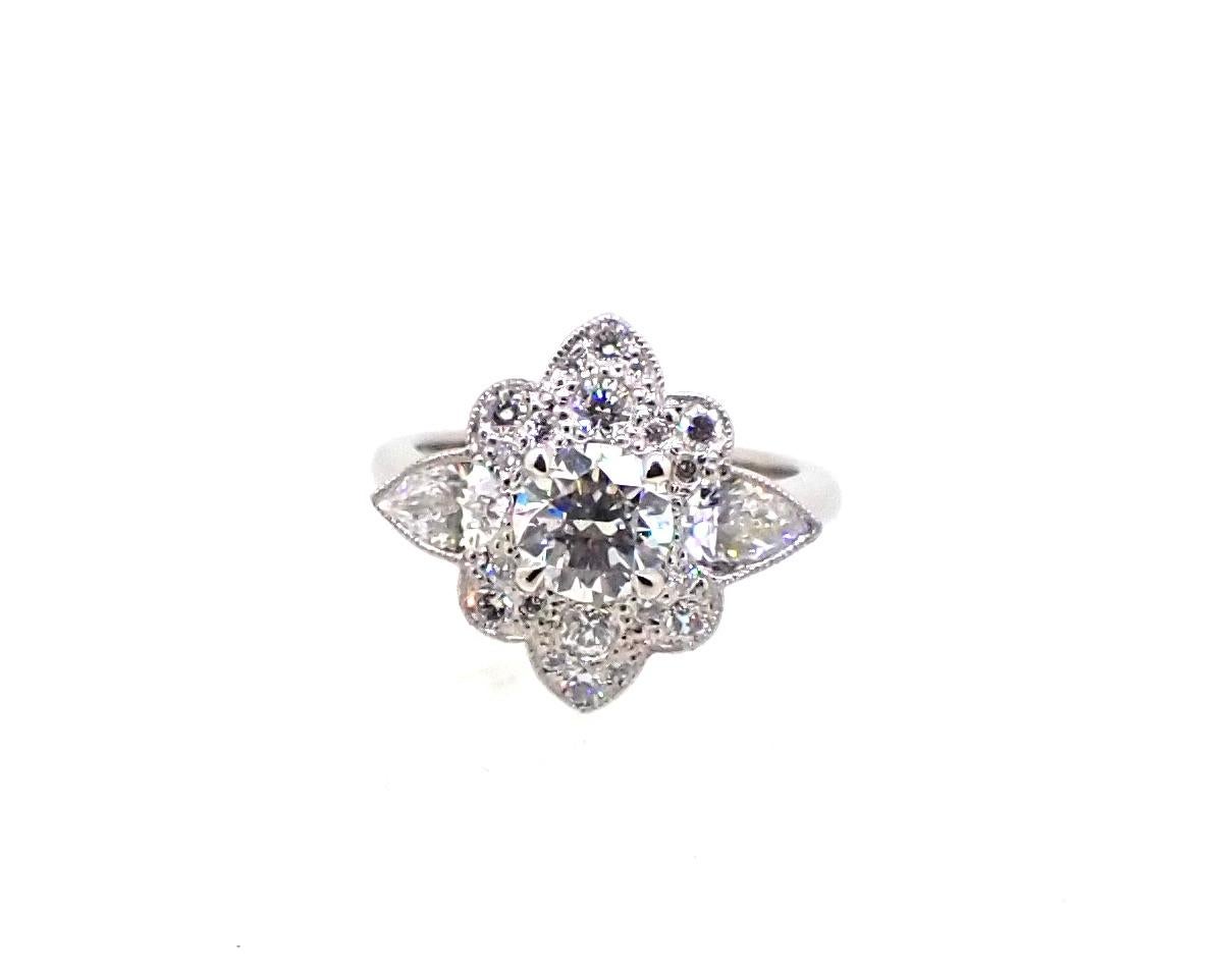 Contemporary 2.55 Carat Diamond Platinum Engagement Dress Ring For Sale