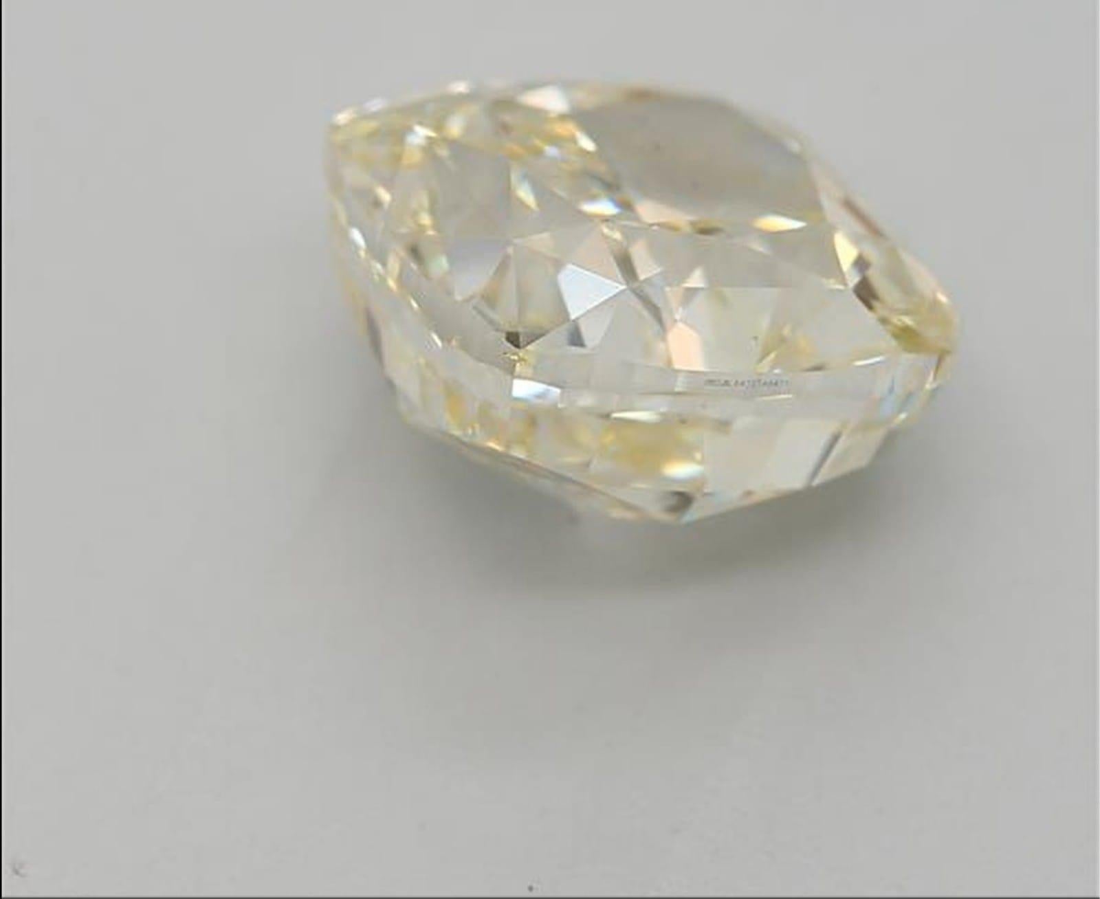 Women's or Men's 2.55 Carat Fancy Light Brownish Greenish Yellow Cushion diamond GIA Certified For Sale