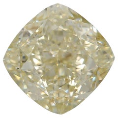 Used 2.55 Carat Fancy Light Brownish Greenish Yellow Cushion diamond GIA Certified