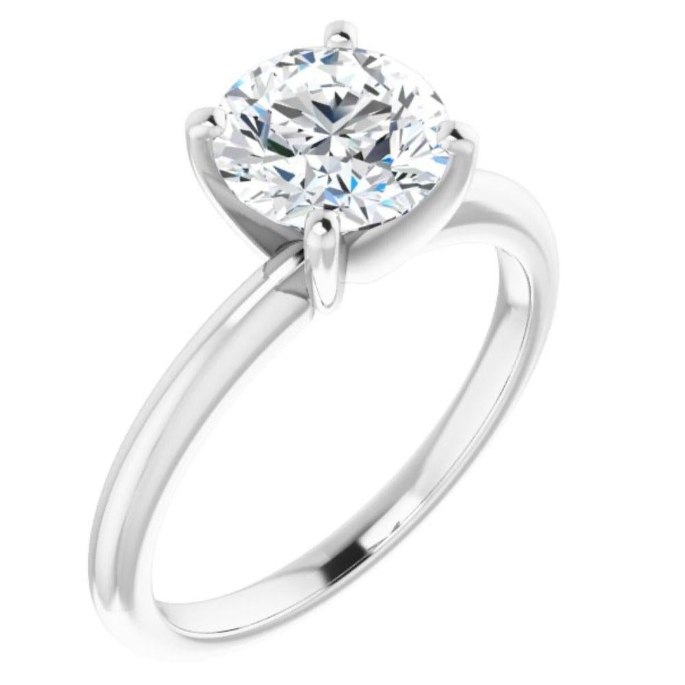 Contemporary 2.54 Carat G.I.A. Certified Round Brilliant Engagement Ring, SI1