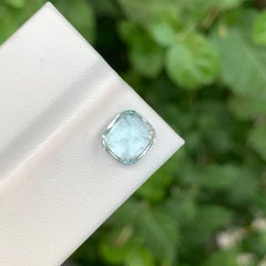 2.55 Carat Loose Light Blue Aquamarine Stone Cushion Cut Natural Pakistani Gem