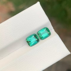 2.55 Carat Natural Blue Green Tourmaline Pair Loose Gemstone For Earrings