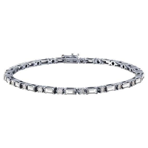 Bracciale con diamanti naturali da 2,55 carati in oro bianco 14K 7

 in vendita