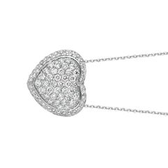 Ciondolo a cuore con diamante naturale da 2,55 carati in oro bianco 14 carati G SI