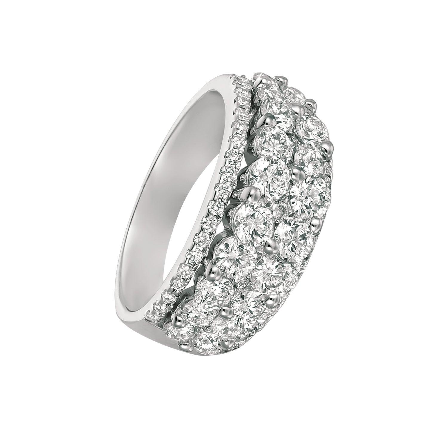 For Sale:  2.55 Carat Natural Diamond Ring Band G SI 14 Karat White Gold 2