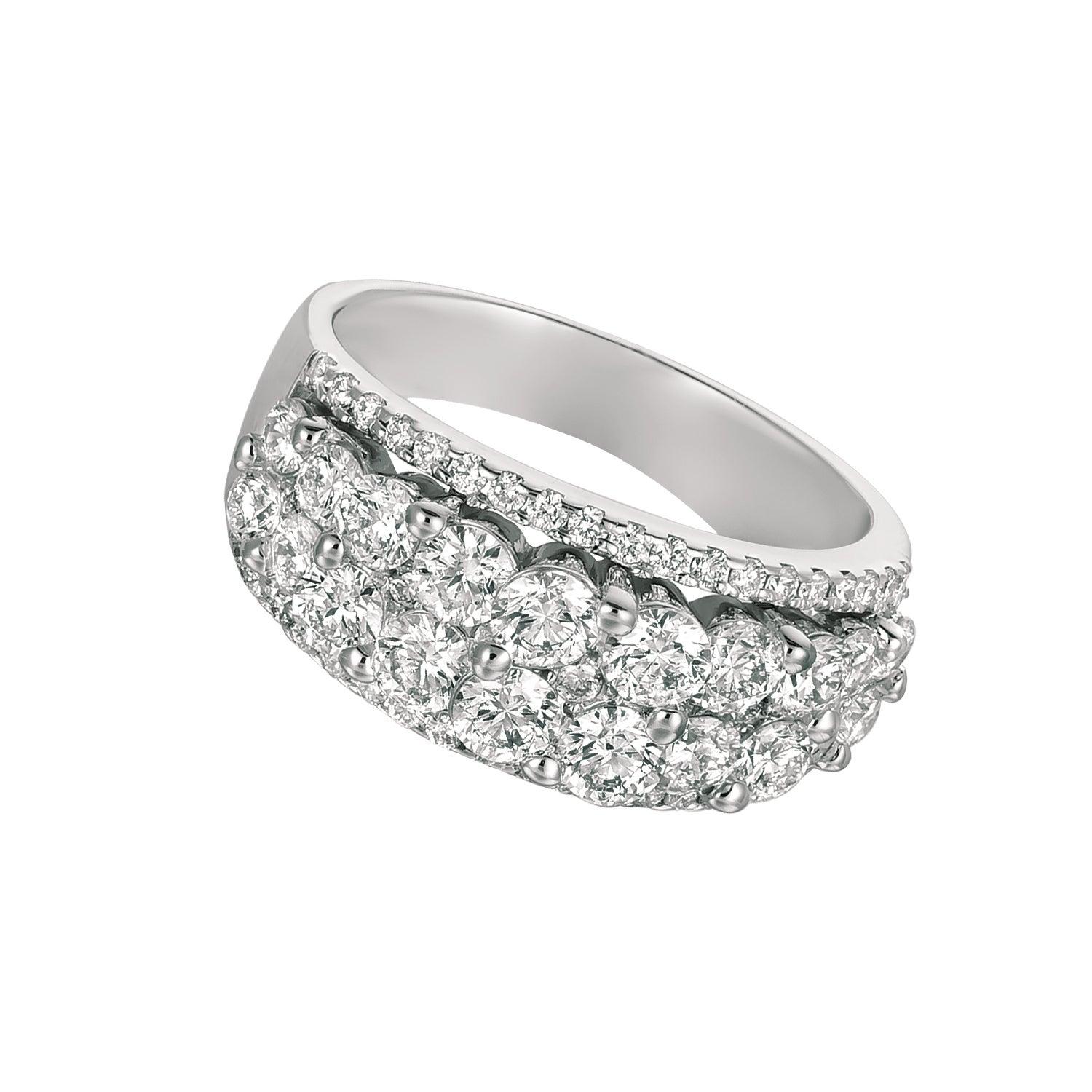 For Sale:  2.55 Carat Natural Diamond Ring Band G SI 14 Karat White Gold 3