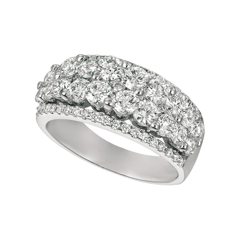 For Sale:  2.55 Carat Natural Diamond Ring Band G SI 14 Karat White Gold