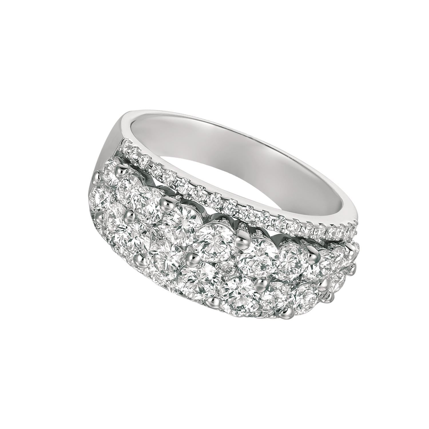Contemporary 2.55 Carat Natural Diamond Ring Band G SI 14 Karat White Gold For Sale