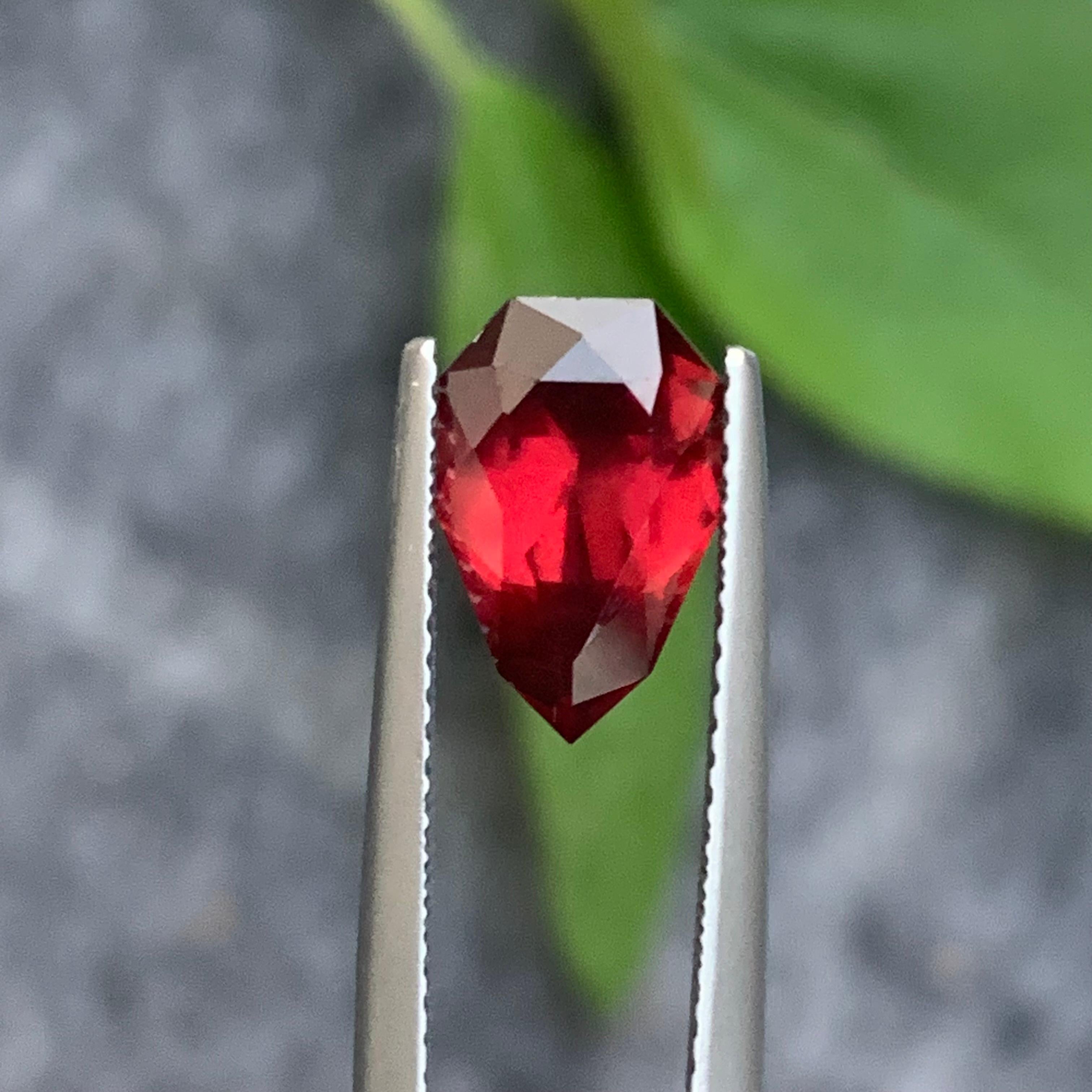 Arts and Crafts 2.55 Carat Natural Faceted Red Rhodolite Garnet Tear Shape For Jewelry Making For Sale
