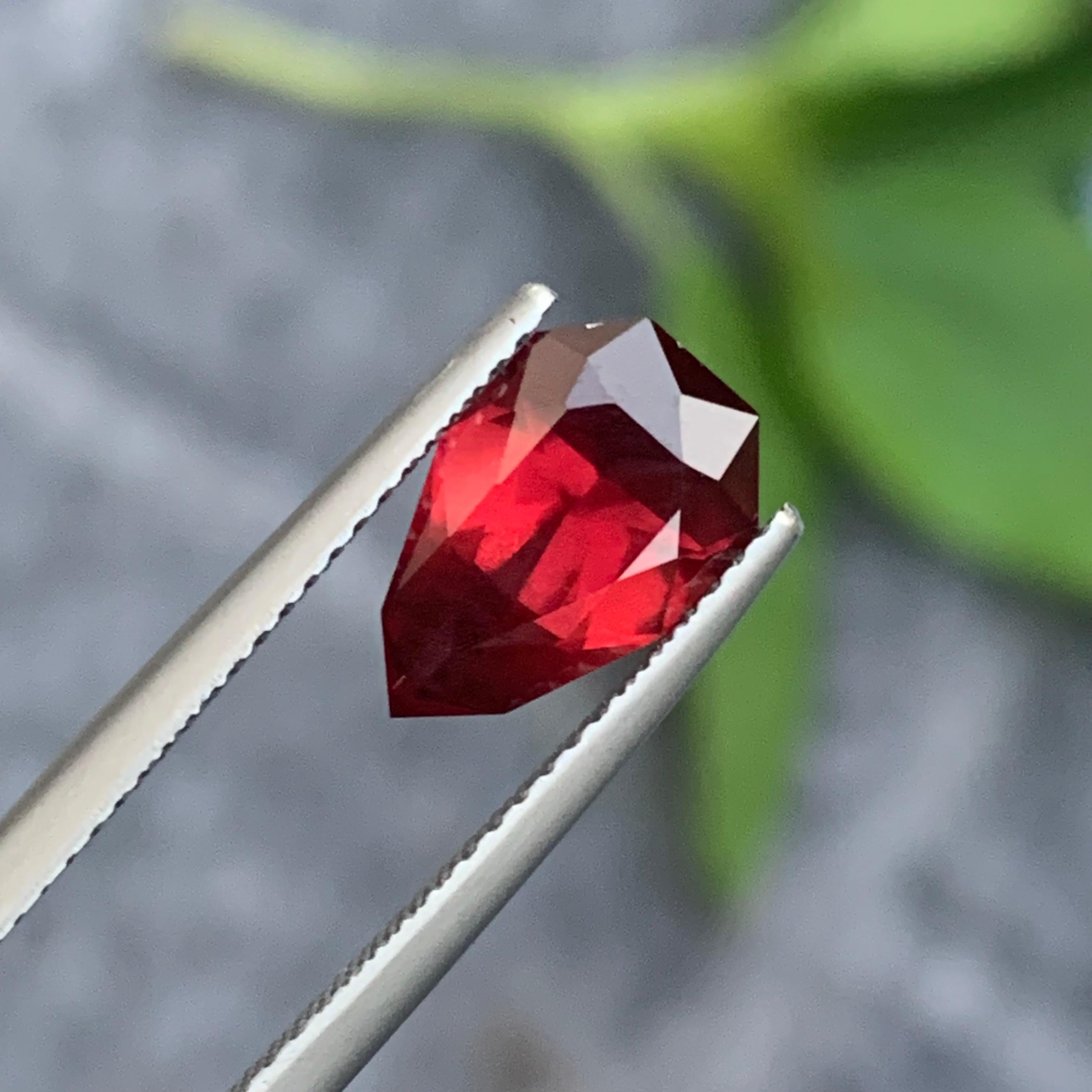 Pear Cut 2.55 Carat Natural Faceted Red Rhodolite Garnet Tear Shape For Jewelry Making For Sale