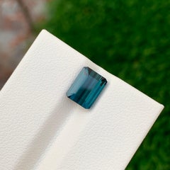 2.55 Carat Natural Loose Indicolite Tourmaline Emerald Shape Gemstone