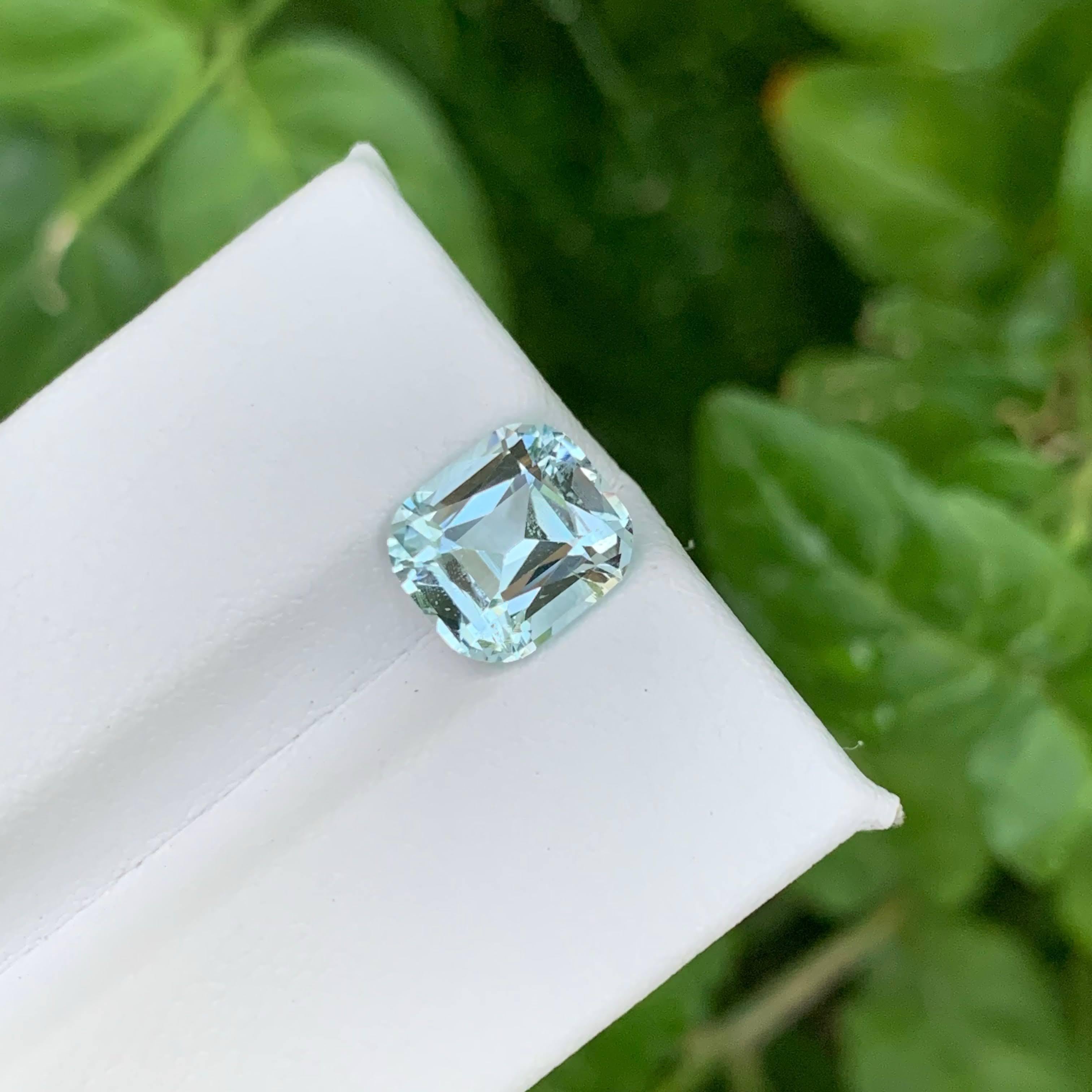 da uomo o donna 2.55 carati di acquamarina azzurra naturale sfusa, taglio a cuscino, gemma pakistana in vendita