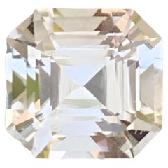 2.55 Carat Natural Loose Light Gold Topaz Stone Asscher Cut Pakistani Gemstone