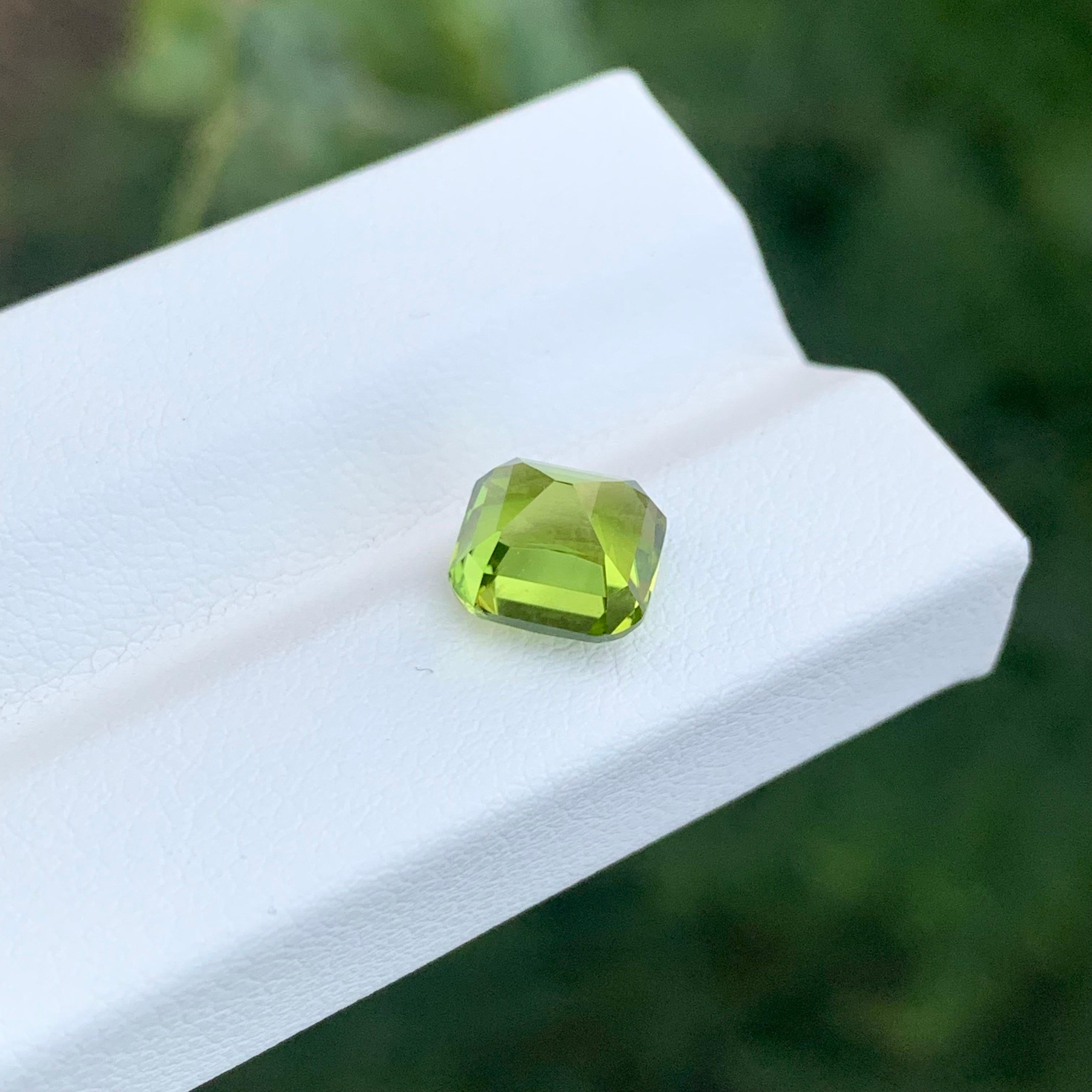 2.55 Karat natürlicher loser Peridot Cushion Shape Edelstein im Angebot 4