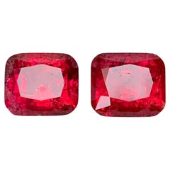 2.55 Carat Natural Loose Quality Rubelite Tourmaline Pair Cushion Cut Afghan Gem