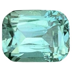 2.55 Carat Natural Loose Seafoam Color Tourmaline Cushion Cut Afghan Gemstone (pierre précieuse afghane)