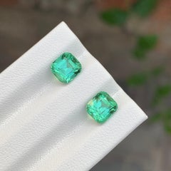 2.55 Carat Natural Loose Tourmaline Pair Cushion Shape Gem For Earrings