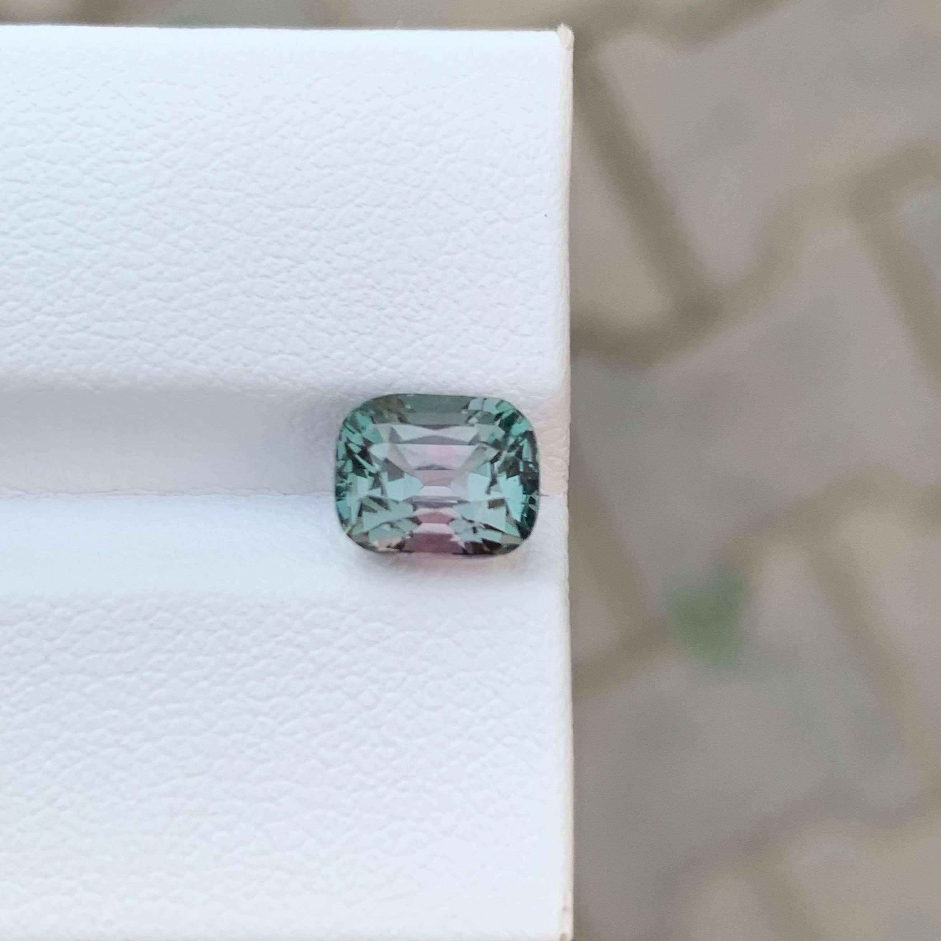 Taille coussin 2.55 Carat Natural Loose Unique Bi Color Tourmaline Cushion Cut Africa Gemstone en vente