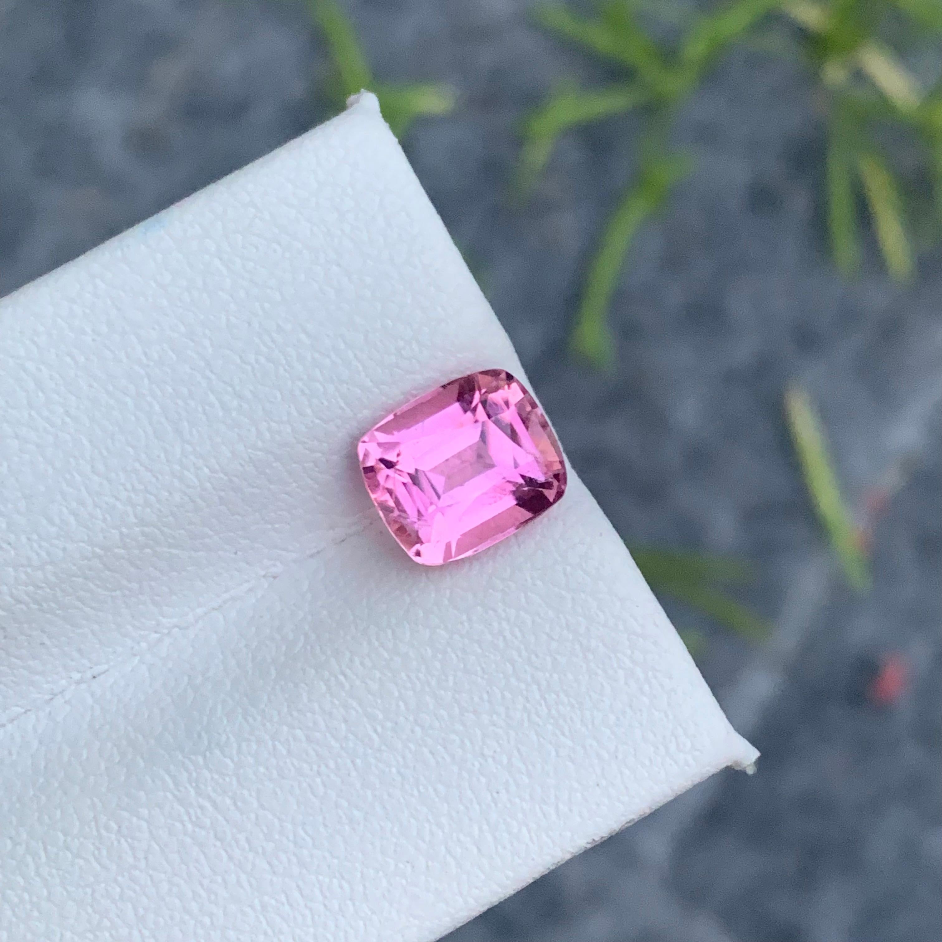 2.55 Carat Natural Soft Baby Pink Tourmaline Cushion Shape from Afghan Mine For Sale 6